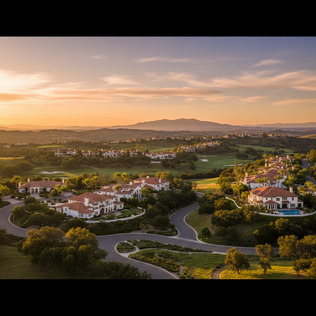 A panoramic view through high-quality windows in a Coto de Caza estate.