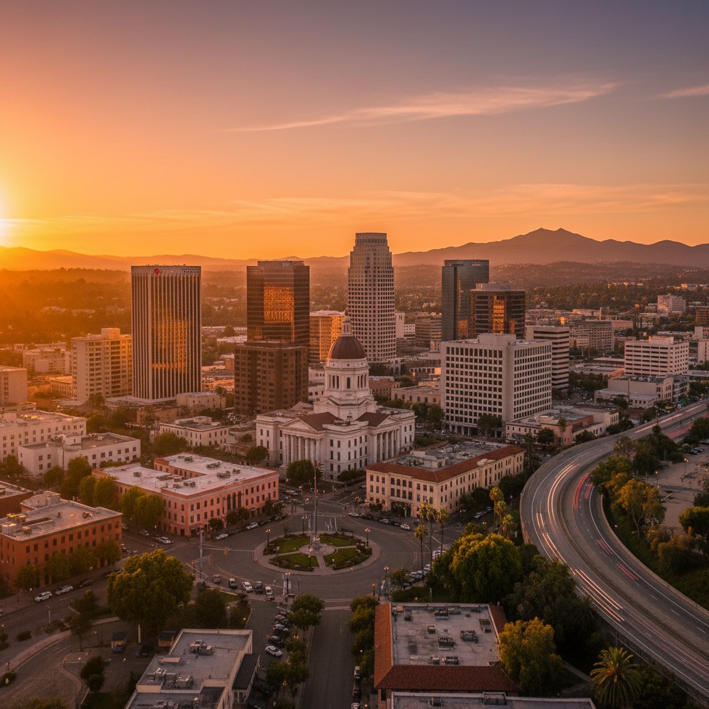 A residential street in Orange featuring homes with high-quality windows and screens installed by Saddleback Valley Screen & Window.